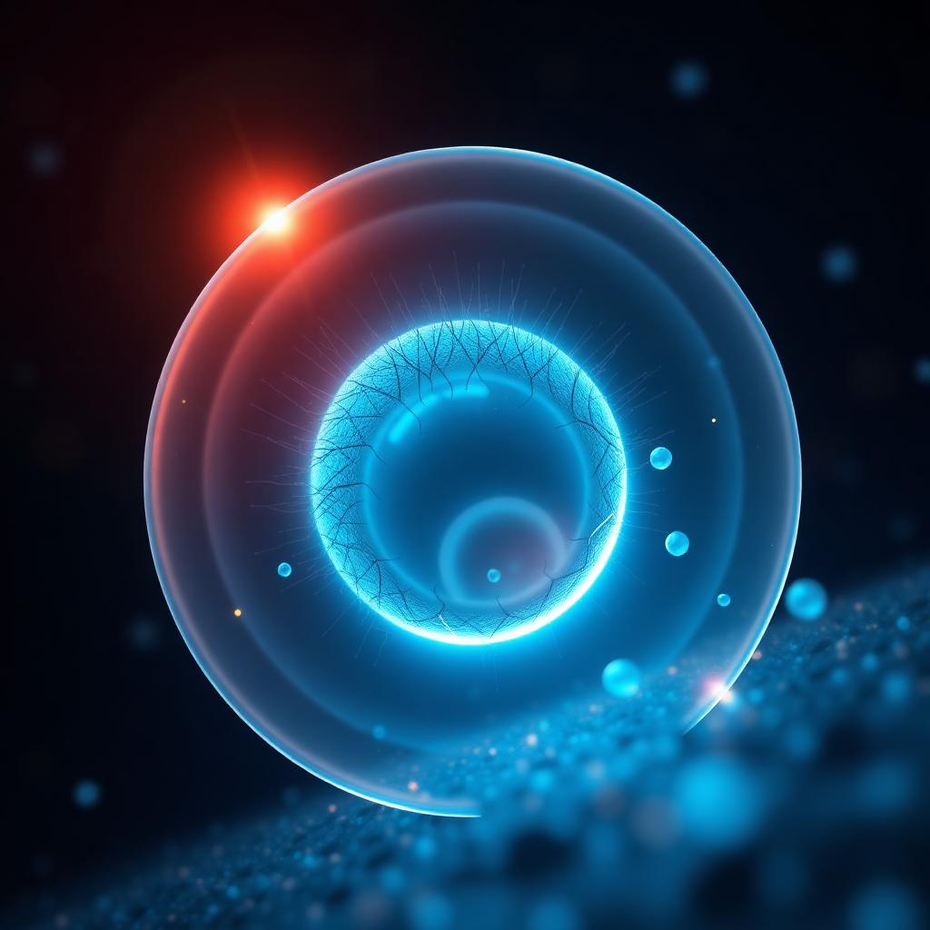 Illustration of a hair follicle protected within a luminous immune sanctuary