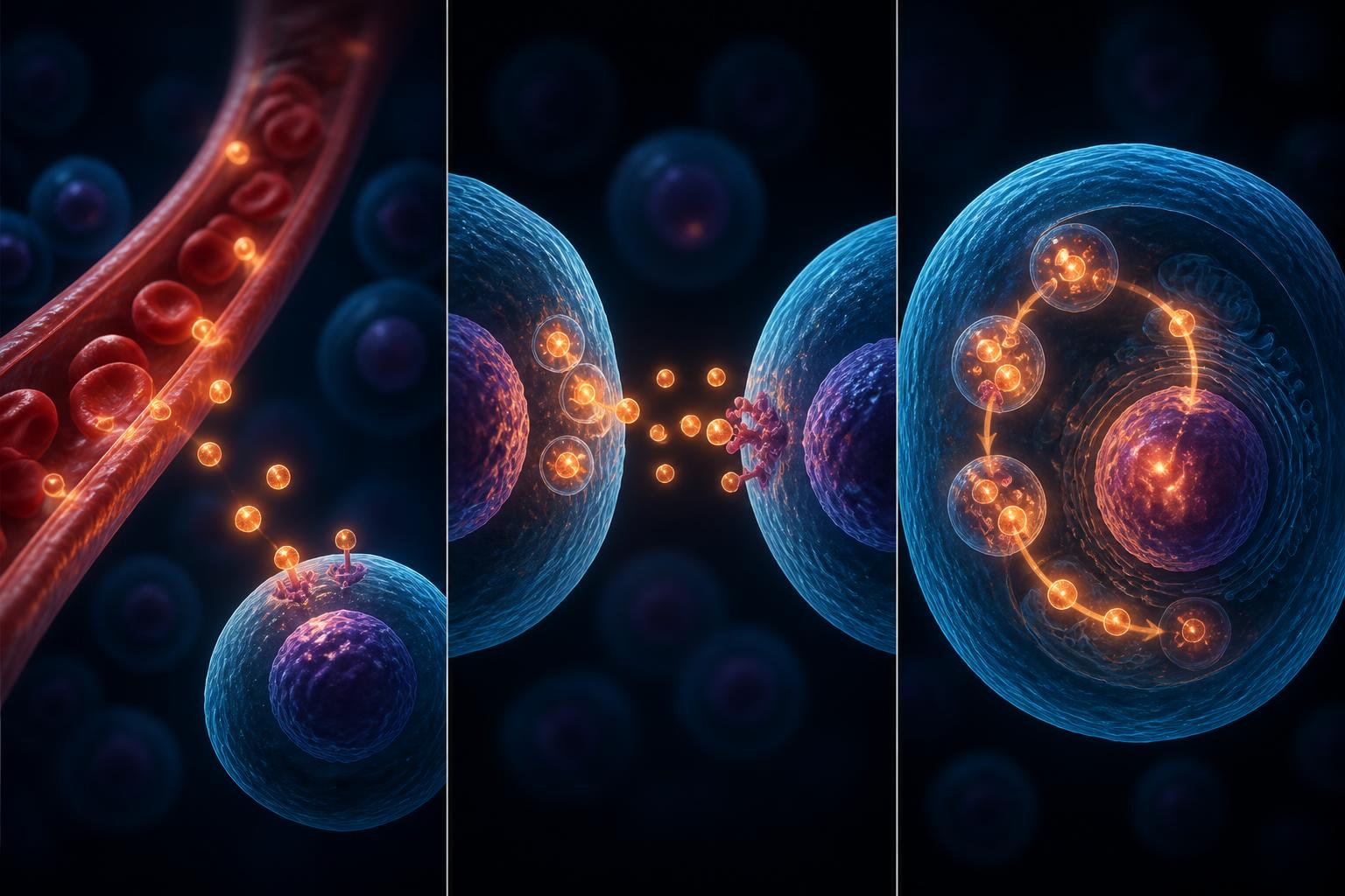 Illustration comparing endocrine, paracrine, and intracrine hormone signaling modes