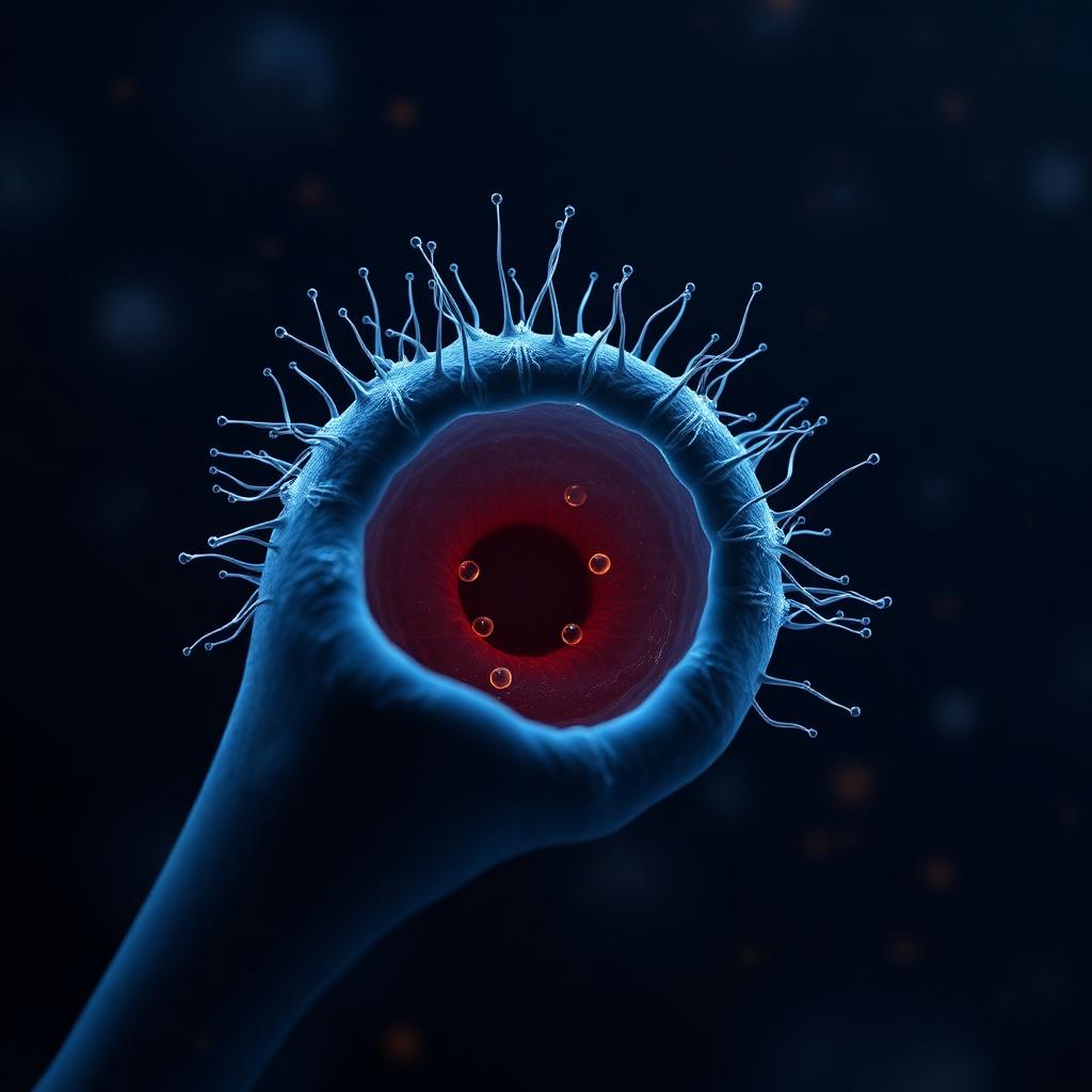 Illustration of a follicular stem-cell niche with quiescent, exhausted stem cells
